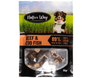 חטיף בקר עם דג קוד – 80 גרם